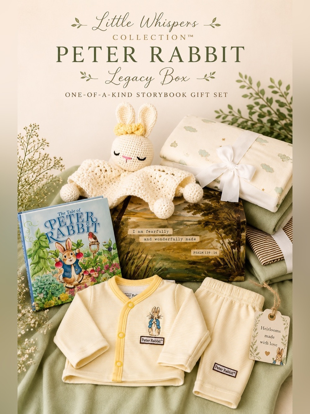 OOAK Peter Rabbit Storybook Legacy Box | Heirloom Baby Gift Set